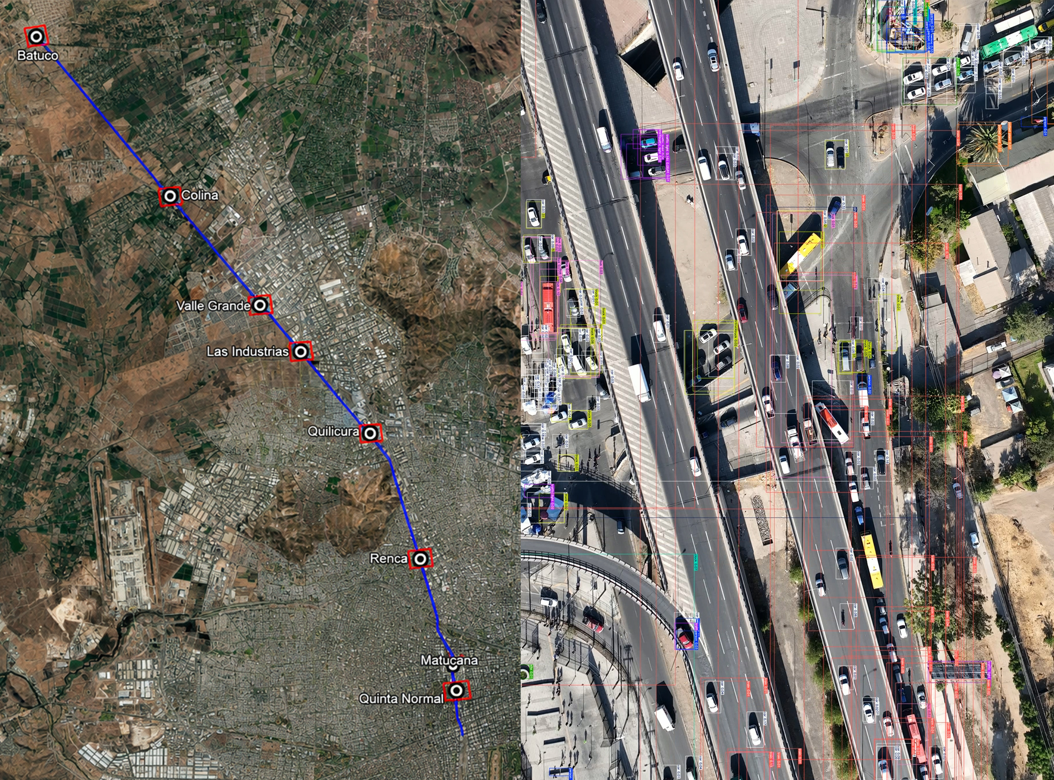 alt="estudio movilidad ferroviaria drones EFE Santiago"